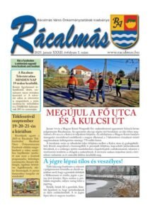 Titelseite der Zeitung „Rácalmás“ 2025/1 (Januar)