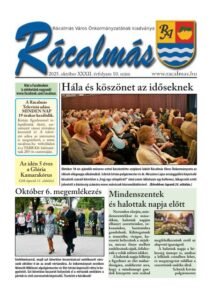 Titelseite der Zeitung „Rácalmás“ 2025/10 (Oktober)