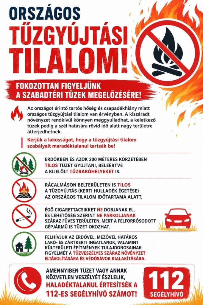 Tűzmegelőzési felhívás