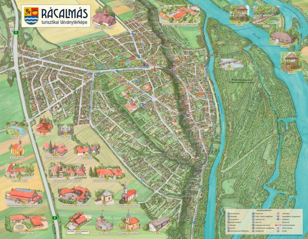 Touristische Panoramakarte von Rácalmás