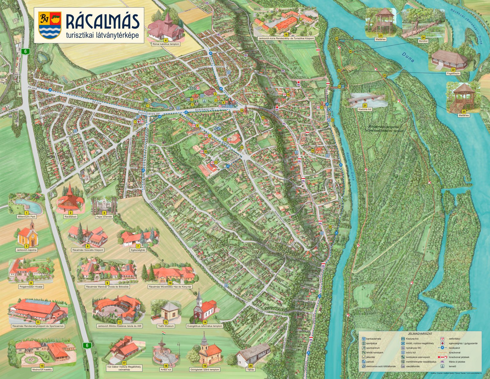 Illustrated tourist map of Rácalmás